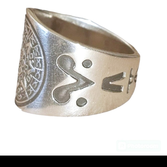 Authentic 925 Vintage Signed Mexico Sterling Silver Ring size 7 - Picture 5 of 6